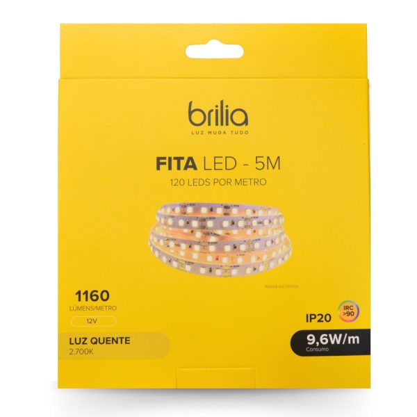 LED BRILIA FITA 9,6W 12V 2700K 1160LM IP20 PREÇO POR METRO - 308435